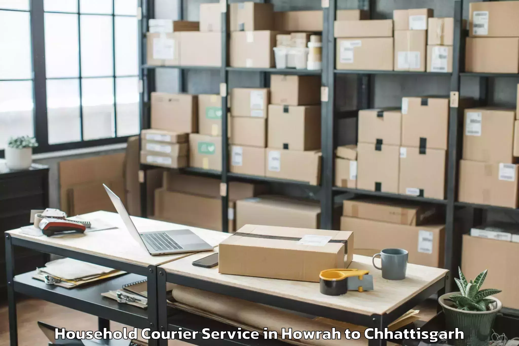 Reliable Howrah to Jashpurnagar Household Courier